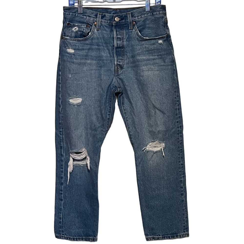 Levi Strauss & Co. 501 Men's Denim Light Ripped Denim Jeans Size W30 L26